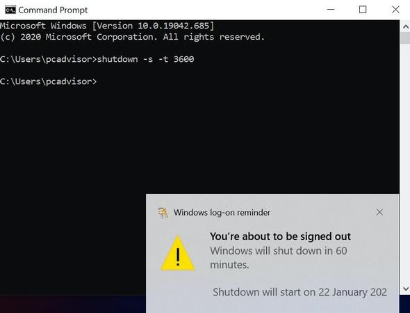 Schedule Windows 10 shutdown 2